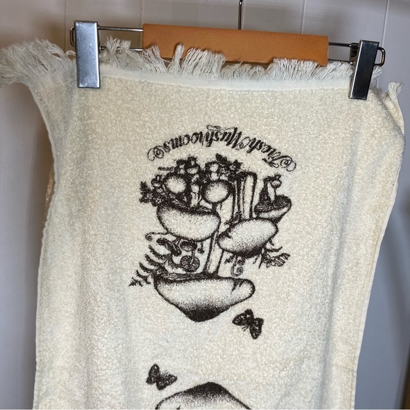 Vintage Cannon USA Mushroom Towel Fringe Cotton Loop Yarn Fresh MCM Butterfly - Picture 4 of 10